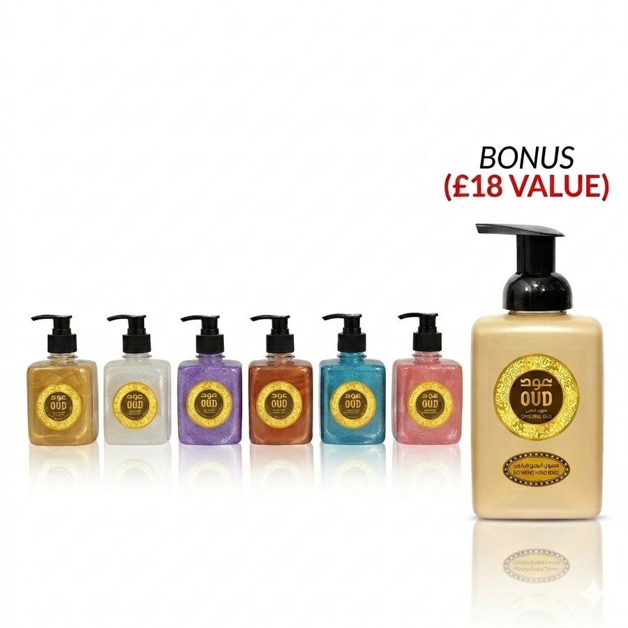 Oud Hand & Body Wash (300ml) 7 Scents Collection by Oudlux Inc ***FREE Oud Original Foaming Hand Wash Soap 500ml***