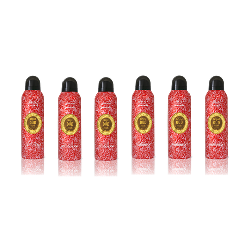 6-Pack Oud Body Spray Deodorant Rose 200ml by Oudlux
